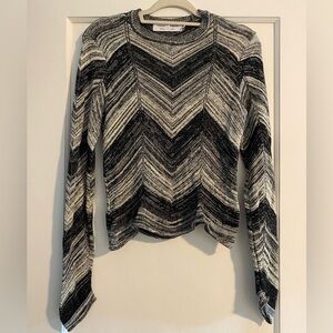 Proenza Schouler White Label Black Striped Silk Knit Luxury Designer Sweater